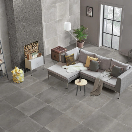 Dlažba imitácia betónu CONTEMPORARY GREY v obývačke