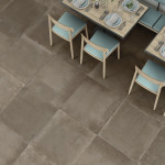 Dlažba imitácia betónu CONTEMPORARY BROWN v reštaurácii