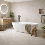 Dlažba imitácia betónu MASSIVE DEEPICE v kúpeľni