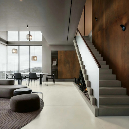 Dlažba imitácia betónu MASSIVE SNOW v obývačke