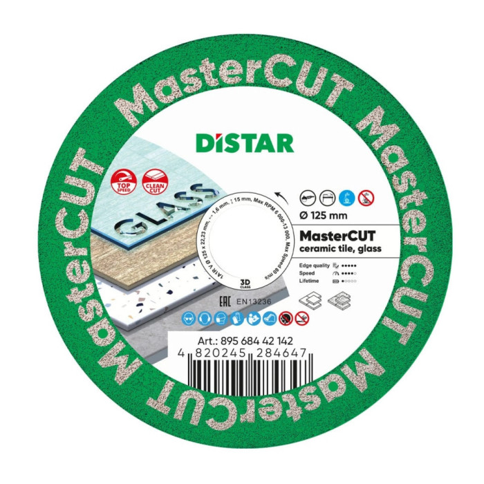 DIAMANTOVÝ REZNÝ KOTÚČ NA DLAŽBU DISTAR MASTERCUT 125 x 22,23 mm