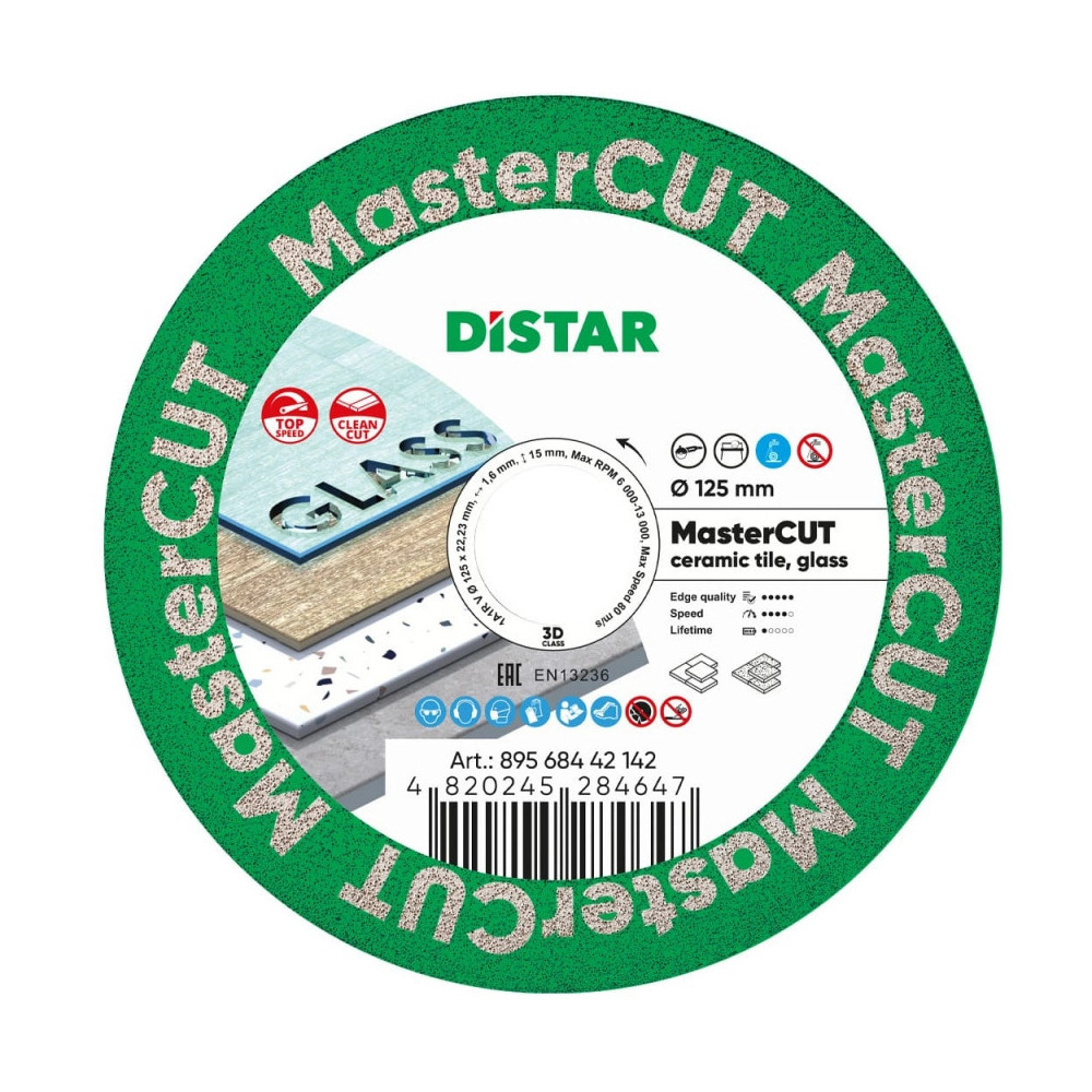 DIAMANTOVÝ REZNÝ KOTÚČ NA DLAŽBU DISTAR MASTERCUT 125 x 22,23 mm