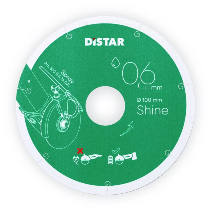 DIAMANTOVÝ REZNÝ KOTÚČ NA DLAŽBU DISTAR SHINE 100 x 22,23 mm
