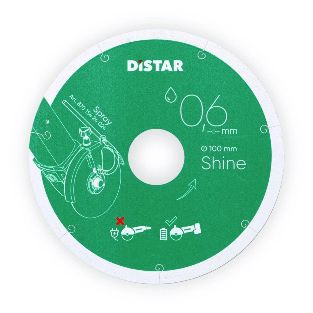 DIAMANTOVÝ REZNÝ KOTÚČ NA DLAŽBU DISTAR SHINE 100 x 22,23 mm
