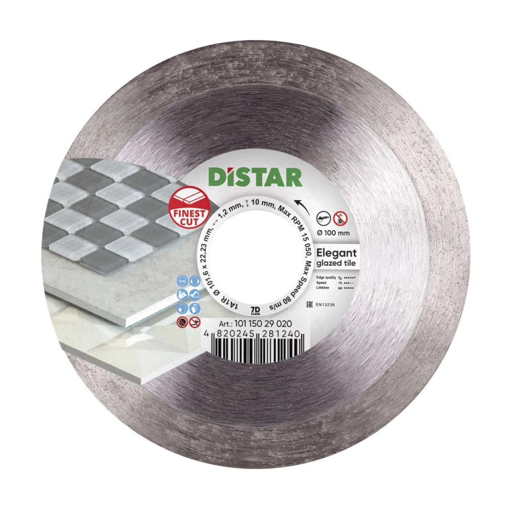 DIAMANTOVÝ REZNÝ KOTÚČ NA DLAŽBU DISTAR ELEGANT 100 x 22,23 mm
