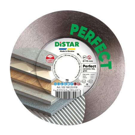 DIAMANTOVÝ REZNÝ KOTÚČ NA DLAŽBU DISTAR PERFECT 115 x 22,23/H mm