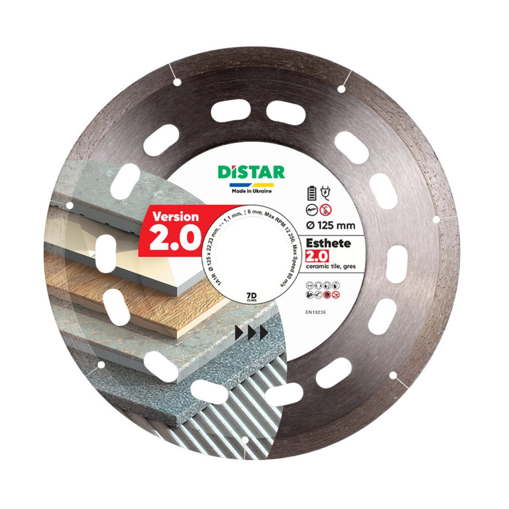DIAMANTOVÝ REZNÝ KOTÚČ NA DLAŽBU DISTAR ESTHETE 2.0 125 x 22,23 mm