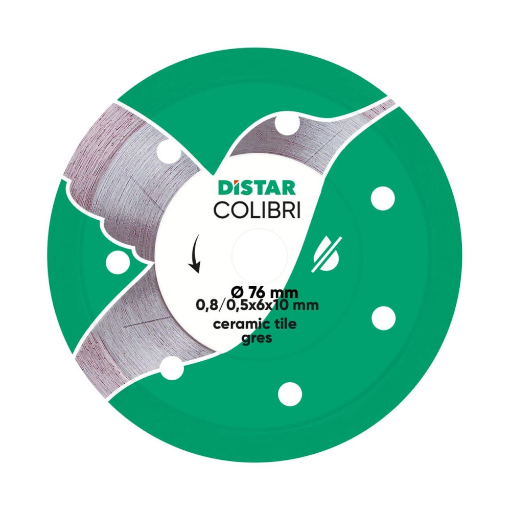 DIAMANTOVÝ REZNÝ KOTÚČ NA DLAŽBU DISTAR COLIBRI 76 x 10 mm