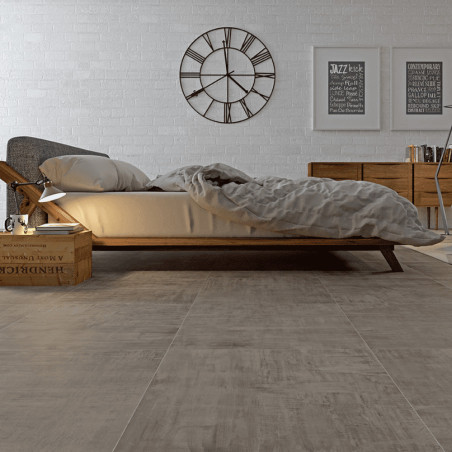 Dlažba imitácia betónu H24 MOKA v spálni