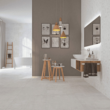 Dlažba imitácia betónu H24 WHITE v kúpeľni