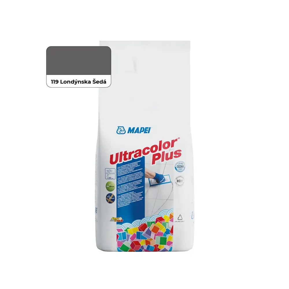 Cementová škárovacia hmota MAPEI ULTRACOLOR PLUS 119 - LONDÝNSKA ŠEDÁ 2KG