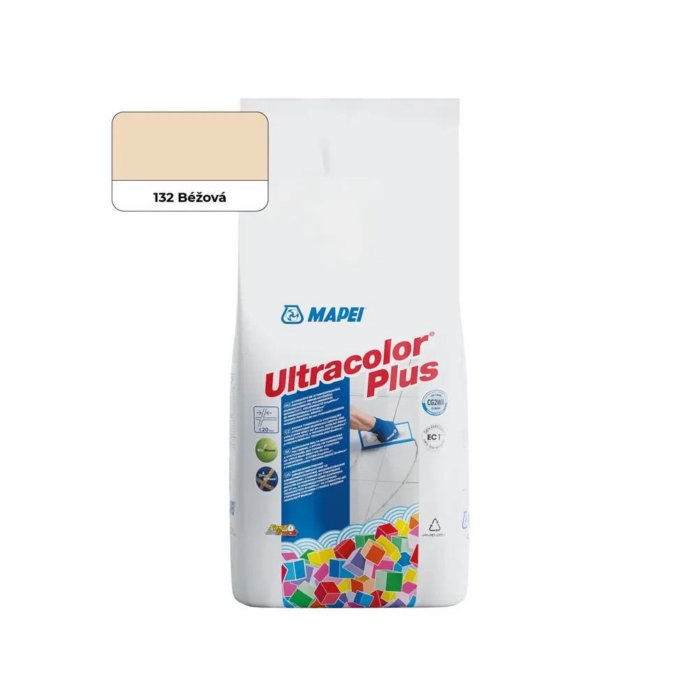 Cementová škárovacia hmota MAPEI ULTRACOLOR PLUS 132 - BÉŽOVÁ 2KG Cementová škárovacia hmota MAPEI ULTRACOLOR PLUS 132 - BÉŽOVÁ 2KG
