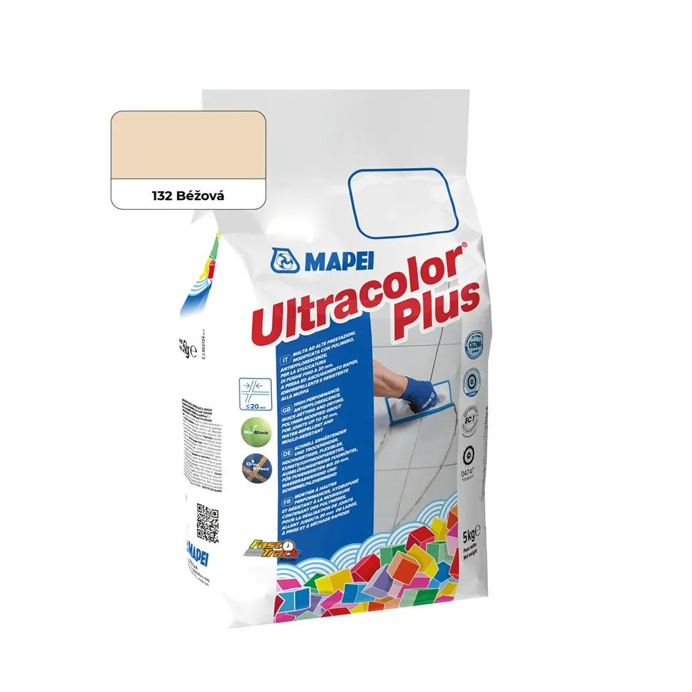 Cementová škárovacia hmota MAPEI ULTRACOLOR PLUS 132 - BÉŽOVÁ 5KG Cementová škárovacia hmota MAPEI ULTRACOLOR PLUS 132 - BÉŽOVÁ 5KG