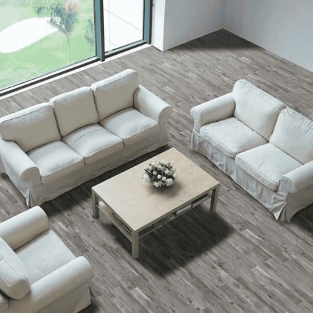 Dlažba imitácia dreva ANTIQUA GRIGIO v obývačke