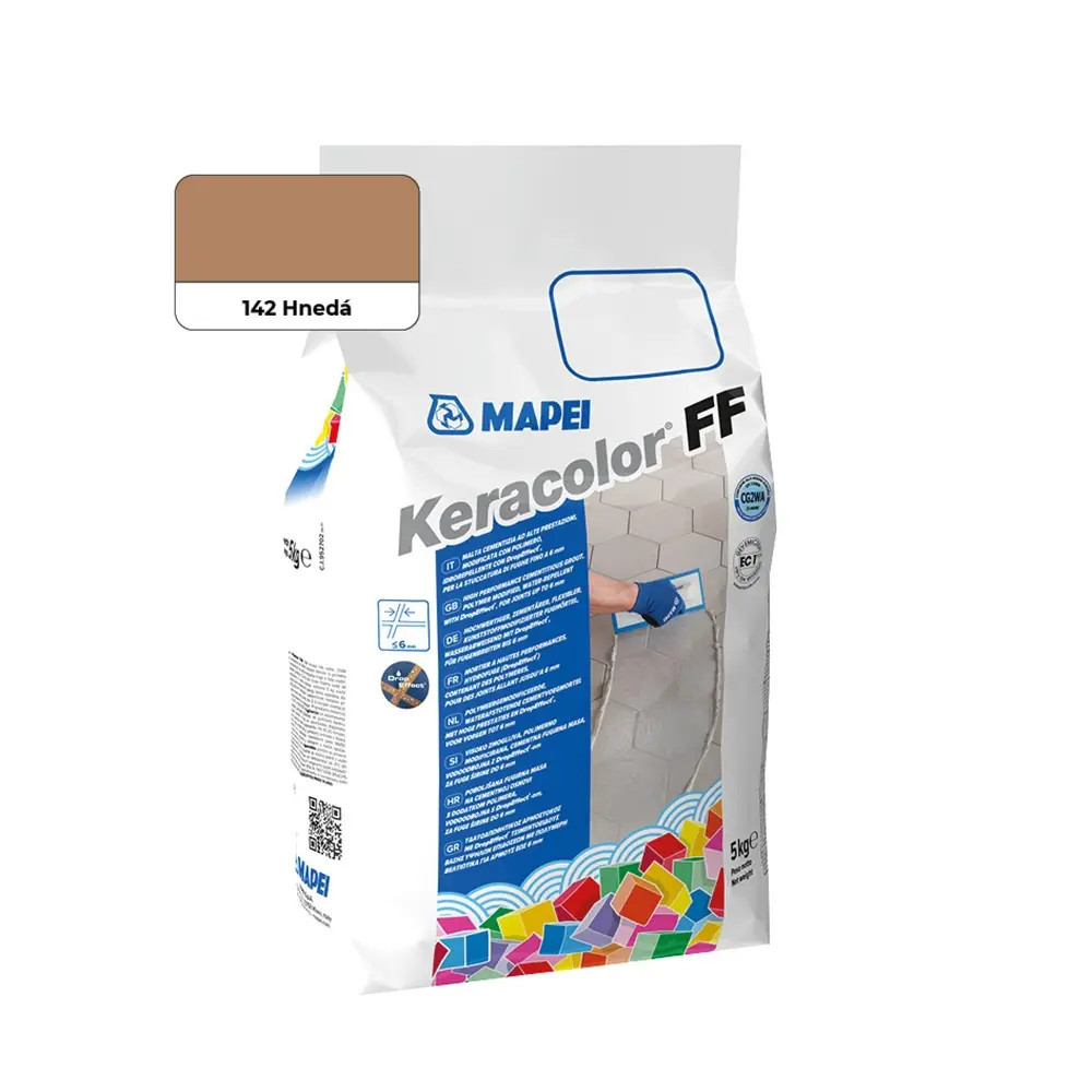 Cementová škárovacia hmota MAPEI KERACOLOR FF 142 - HNEDÁ 5KG