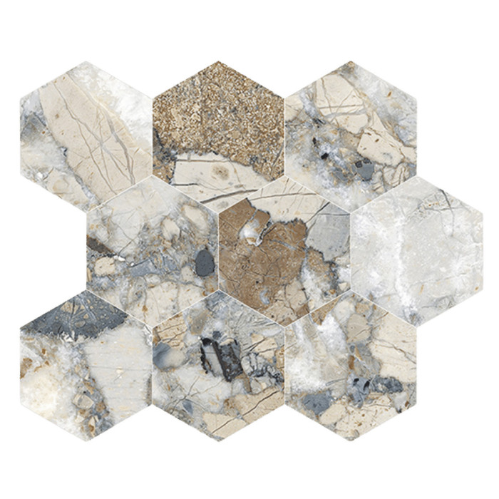 WARM AMBROSIA 26x30 - leštená mozaika hexagón | Mozaika do kúpeľne