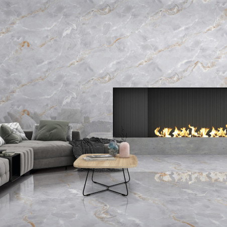 Ónyx dlažba CONTINUA ONYX GREY v obývačke