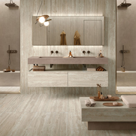 Dlažba imitácia kameňa ELYSIAN TRAVERTINO LIGHT EY 07 60x60 - matný povrch R9 Mirage