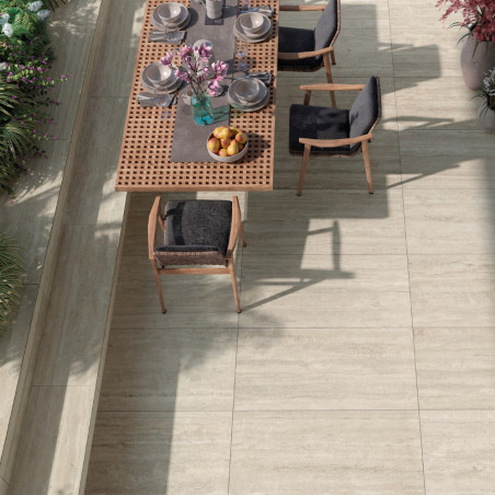 Dlažba imitácia kameňa ELYSIAN TRAVERTINO LIGHT EY 07 120x120 - matný povrch R9 Mirage