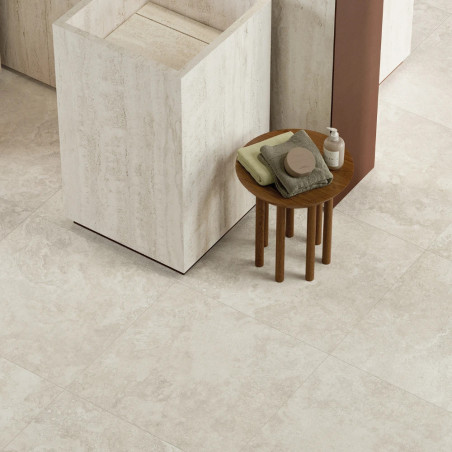 Dlažba imitácia kameňa ELYSIAN TRAVERTINO PEARLY CROSS EY 12 120x120 - matný povrch R9 Mirage