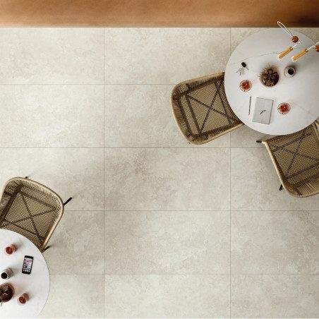 Dlažba imitácia kameňa ELYSIAN TRAVERTINO PEARLY CROSS EY 12 60x120 - matný povrch R10 Mirage