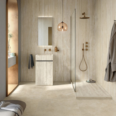 Dlažba imitácia kameňa ELYSIAN TRAVERTINO LIGHT CROSS EY 13 60x120 - matný povrch R10 Mirage
