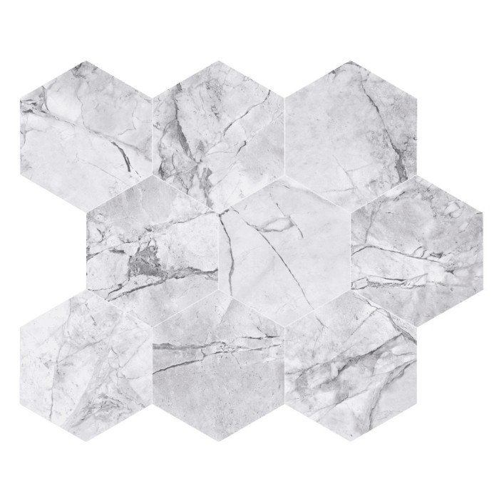 SUPERWHITE 26x30 - leštená mozaika hexagón