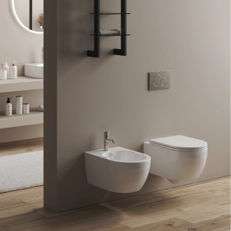 LIKE závesné WC so sedátkom a funkciou Eco Clean v kúpeľni