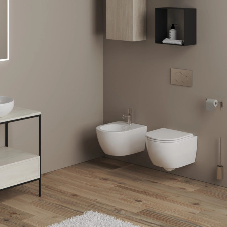 LIKE závesné WC so sedátkom a funkciou Eco Clean v kúpeľni