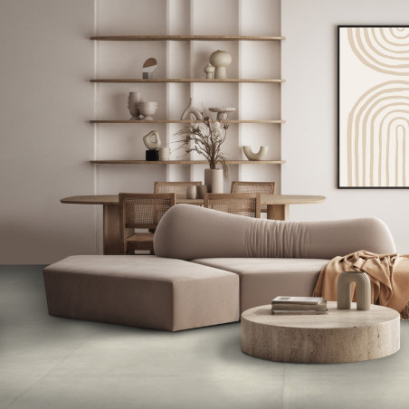 Dlažba imitácia betónu MASSIVE SNOW v obývačke