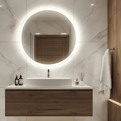 Obklad 60x120 s imitáciou mramoru v kúpeľni