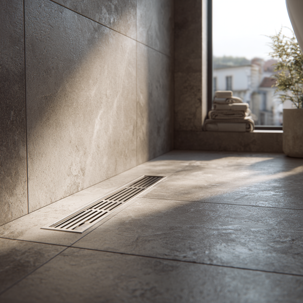 Dlažba v sprchovom kúte s matným protišmykovým povrchom