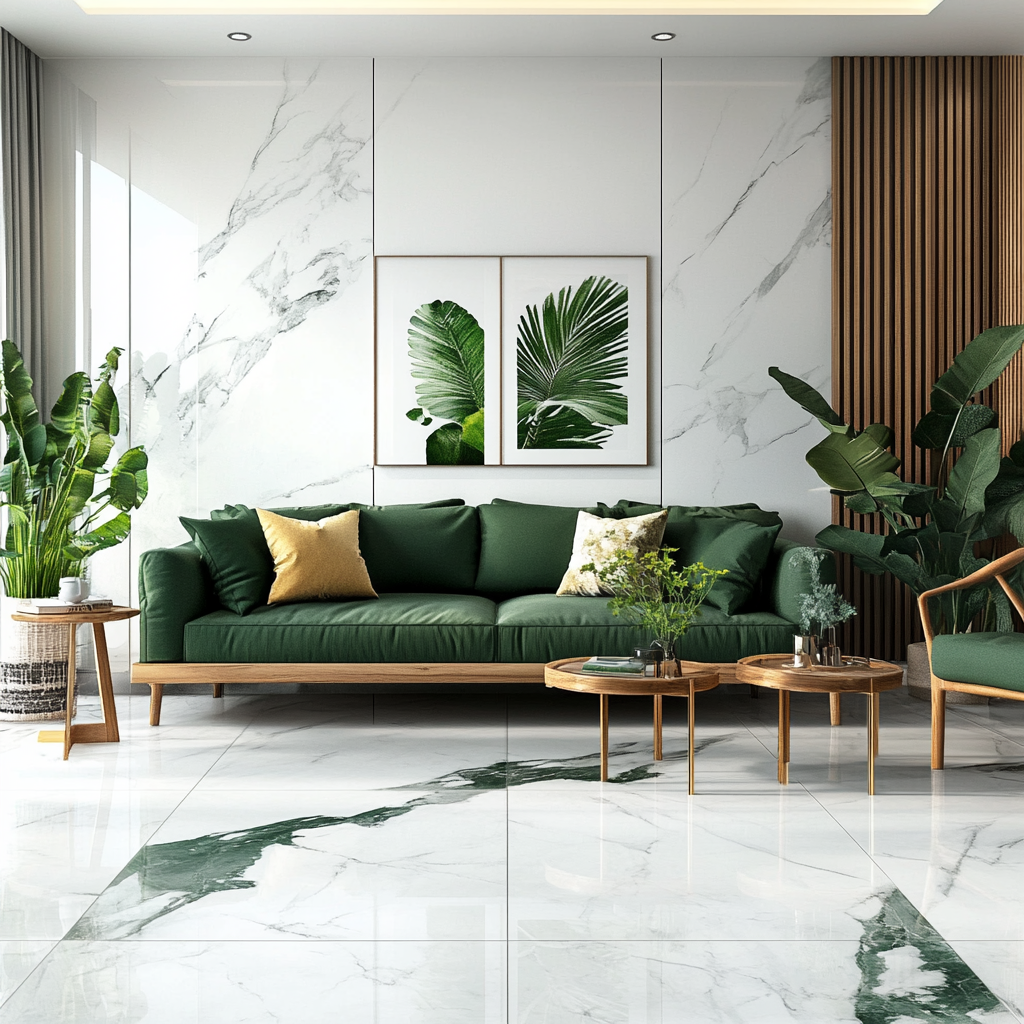 Dlažba 120x120 cm v modernej obývačke