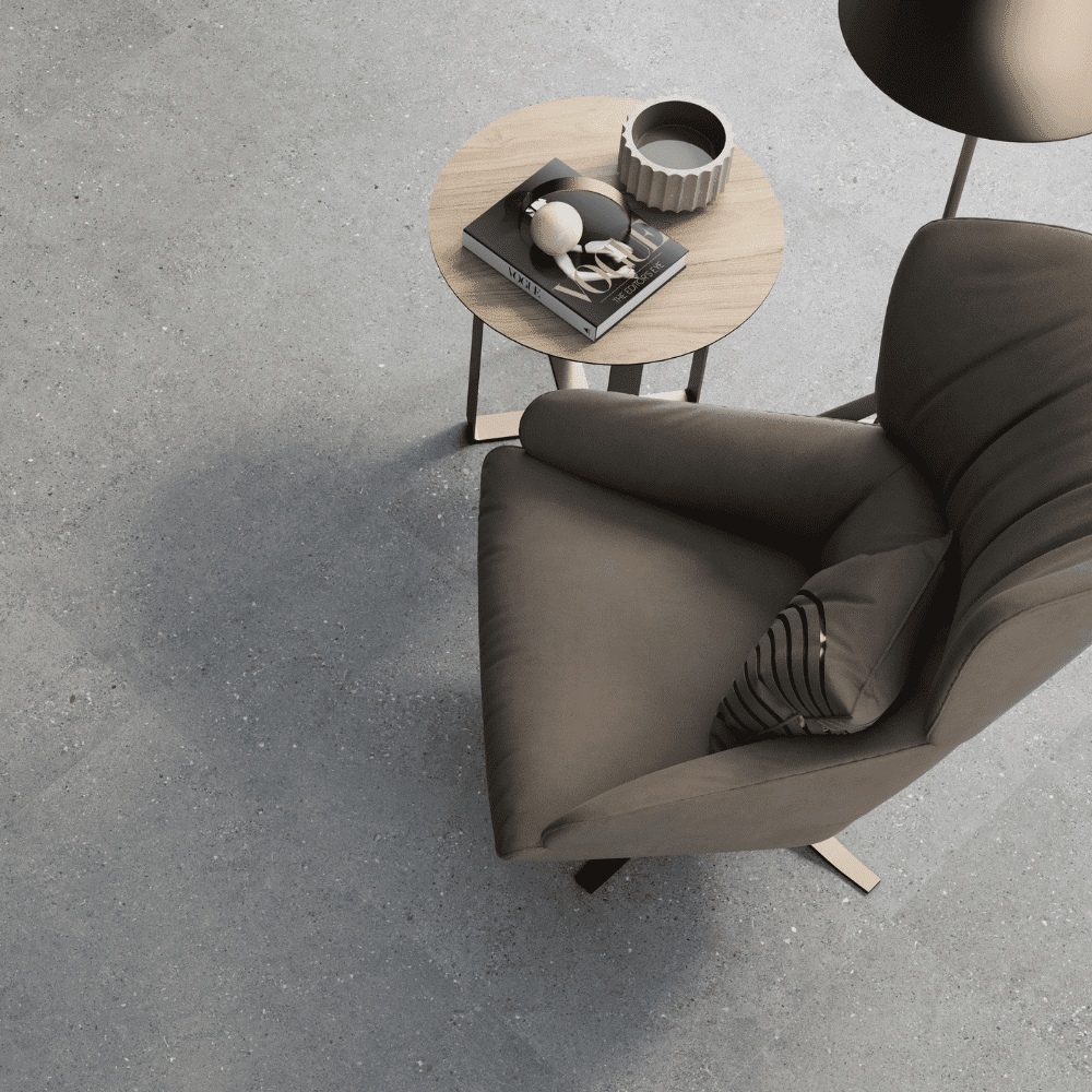 Moderná dlažba do obývačky v sivej farbe