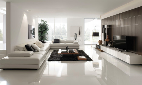 Biela dlažba v obývačke - čistá elegancia pre váš domov